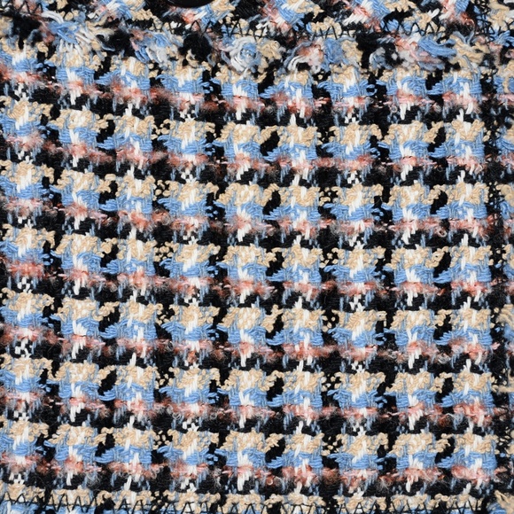 Rebecca Taylor HOUNDSTOOTH TWEED Blue/Black Tweed Blazer/Jacket NWT Sz 0 - Picture 13 of 15